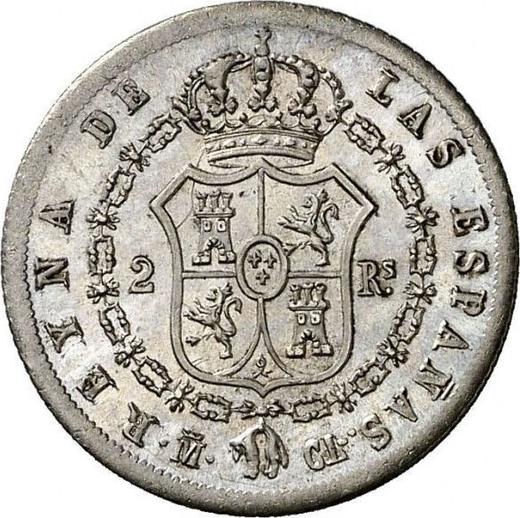 Rewers monety - 2 reales 1839 M CL - cena srebrnej monety - Hiszpania, Izabela II