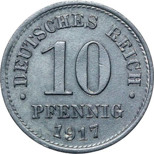 Аверс монеты - 10 пфеннигов 1917 года "Тип 1917-1922" - цена  монеты - Германия, Германская Империя