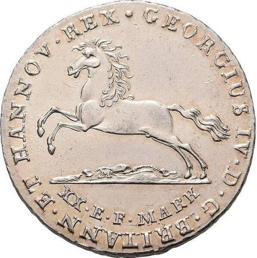 Awers monety - 16 gute groschen 1824 - cena srebrnej monety - Hanower, Jerzy IV