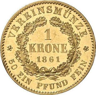 Reverso 1 corona 1861 A - valor de la moneda de oro - Prusia, Guillermo I