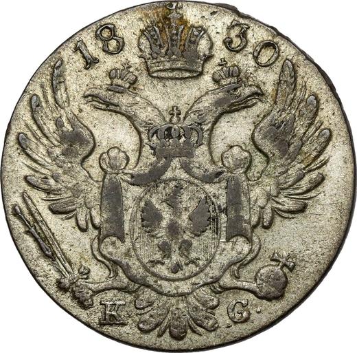 Аверс монеты - 10 грошей 1830 года KG - цена серебряной монеты - Польша, Царство Польское