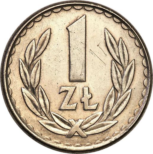Rewers monety - PRÓBA 1 złoty 1984 MW Miedź-nikiel - cena  monety - Polska, PRL