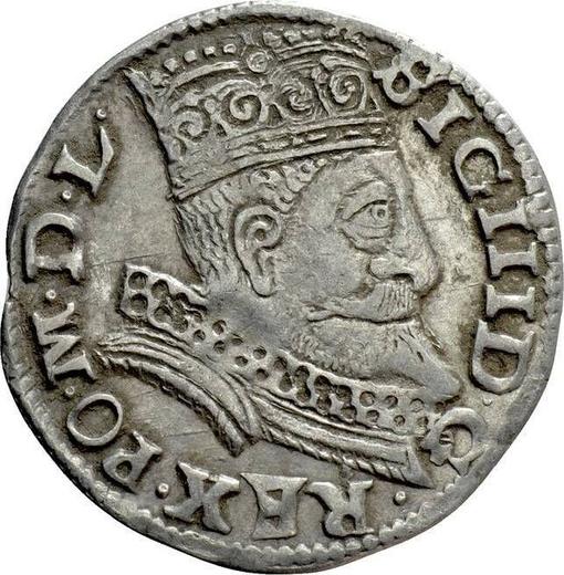 Аверс монеты - Трояк (3 гроша) 1599 года F "Всховский монетный двор" - цена серебряной монеты - Польша, Сигизмунд III Ваза