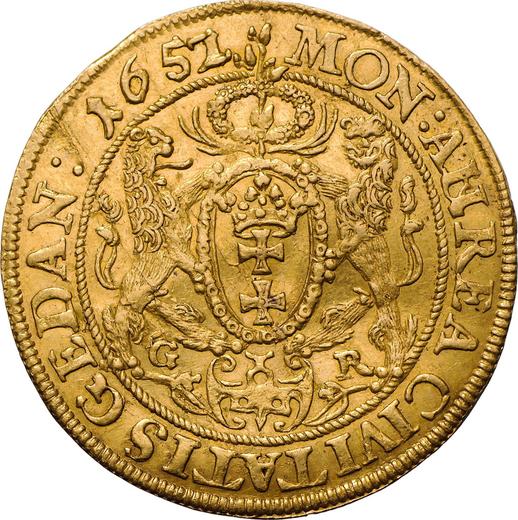 Reverso Ducado 1652 GR "Gdańsk" - valor de la moneda de oro - Polonia, Juan II Casimiro