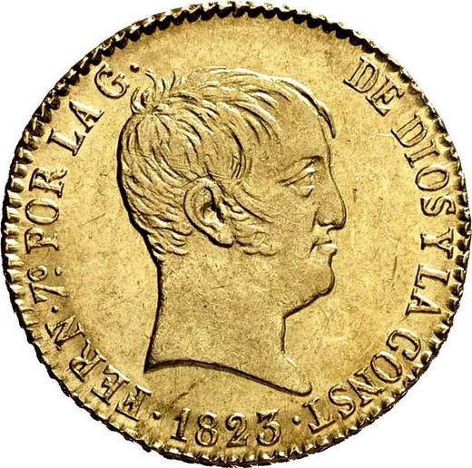 Obverse 80 Reales 1823 S RD - Gold Coin Value - Spain, Ferdinand VII