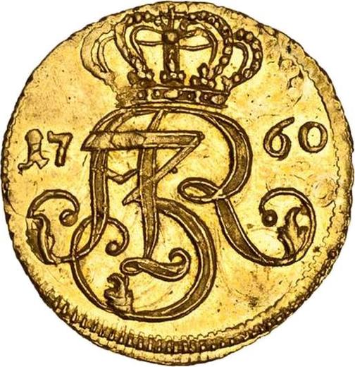 Аверс монеты - Трояк (3 гроша) 1760 года REOE "Гданьский" Золото - цена золотой монеты - Польша, Август III