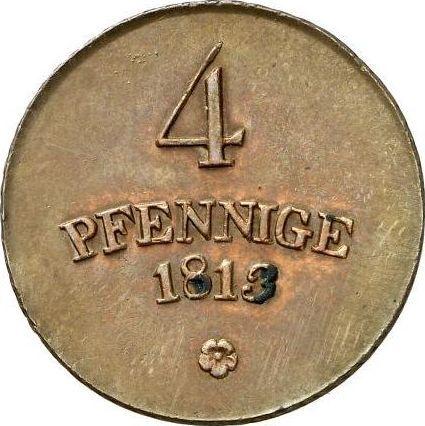Реверс монеты - 4 пфеннига 1813 года - цена  монеты - Саксен-Веймар-Эйзенах, Карл Август