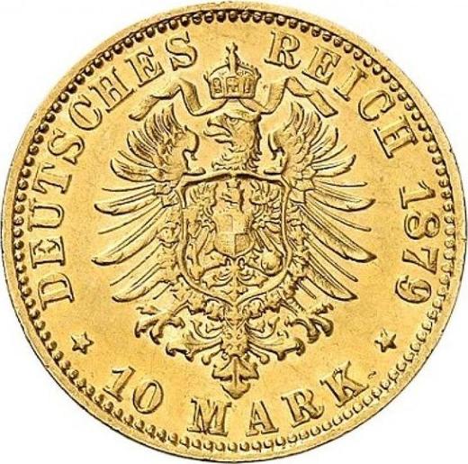 Реверс монеты - 10 марок 1879 года D "Бавария" - цена золотой монеты - Германия, Германская Империя