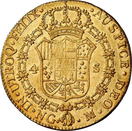 Revers 4 Escudos 1817 NG M - Goldmünze Wert - Guatemala, Ferdinand VII