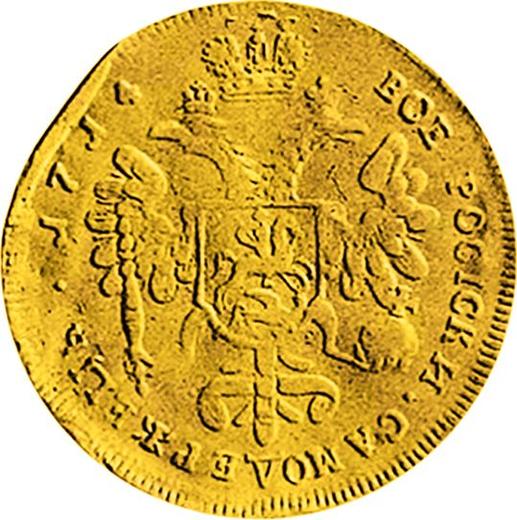 Reverso Chervonetz doble 1714 - valor de la moneda de oro - Rusia, Pedro I