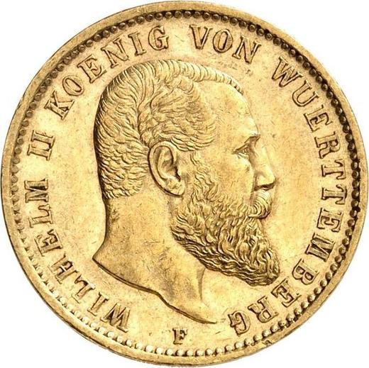 Awers monety - 20 marek 1900 F "Wirtembergia" - cena złotej monety - Niemcy, Cesarstwo Niemieckie
