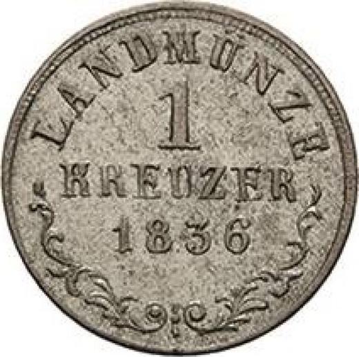 Rewers monety - 1 krajcar 1836 K - cena srebrnej monety - Saksonia-Meiningen, Bernard II
