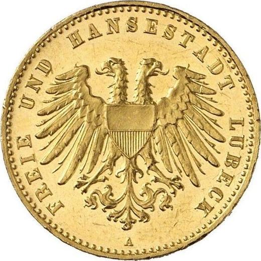 Аверс монеты - 10 марок 1901 года A "Любек" - цена золотой монеты - Германия, Германская Империя