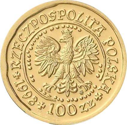 Awers monety - 100 złotych 1998 MW NR "Orzeł Bielik" - cena złotej monety - Polska, III RP po denominacji