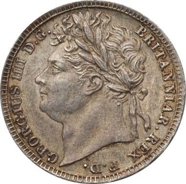 Аверс монеты - Пенни 1822 года "Монди" - цена серебряной монеты - Великобритания, Георг IV