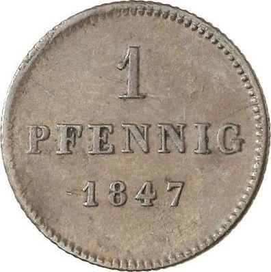 Реверс монеты - 1 пфенниг 1847 года - цена  монеты - Бавария, Людвиг I