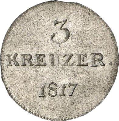 Reverso 3 kreuzers 1817 G.H. L.M. - valor de la moneda de plata - Hesse-Darmstadt, Luis I