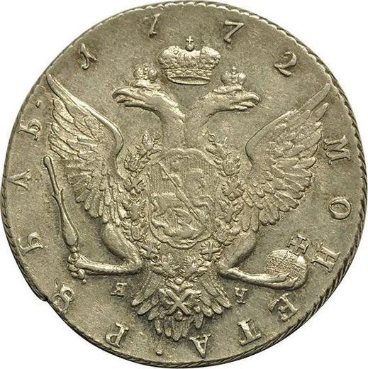 Reverso 1 rublo 1772 СПБ ЯЧ Т.И. "Tipo San Petersburgo, sin bufanda" - valor de la moneda de plata - Rusia, Catalina II