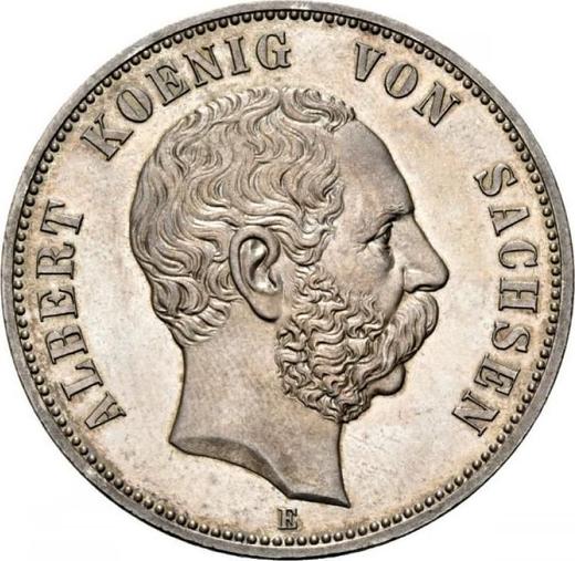 Anverso 5 marcos 1891 E "Sajonia" - valor de la moneda de plata - Alemania, Imperio alemán