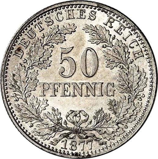 Аверс монеты - 50 пфеннигов 1877 года J "Тип 1877-1878" - цена серебряной монеты - Германия, Германская Империя