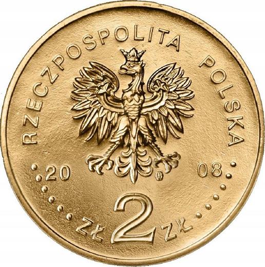Аверс монеты - 2 злотых 2008 года MW EO "90 лет независимости Польши" - цена  монеты - Польша, III Республика после деноминации
