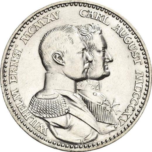 Аверс монеты - 3 марки 1915 года A "Саксен-Веймар-Эйзенах" Столетие - цена серебряной монеты - Германия, Германская Империя