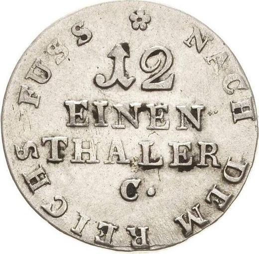 Reverse 1/12 Thaler 1816 C - Silver Coin Value - Hanover, George III