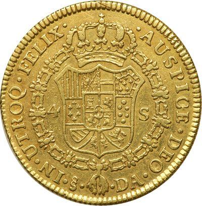 Reverse 4 Escudos 1788 So DA - Chile, Charles III