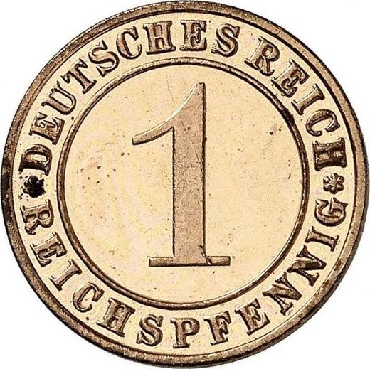 Аверс монеты - 1 рейхспфенниг 1927 года D - цена  монеты - Германия, Bеймарская республика
