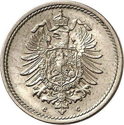Reverso 5 Pfennige 1875 C "Tipo 1874-1889" - valor de la moneda  - Alemania, Imperio alemán