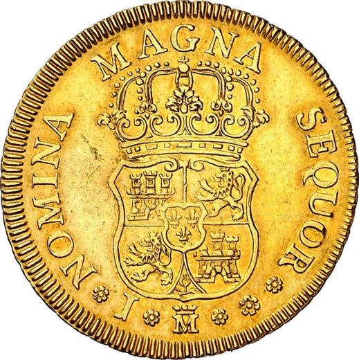 Revers 4 Escudos 1747 M J - Goldmünze Wert - Spanien, Ferdinand VI