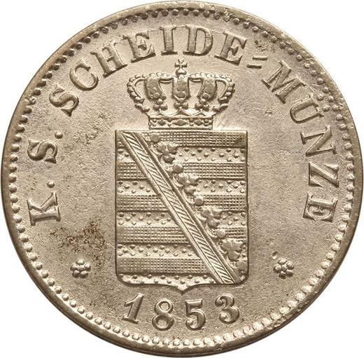 Аверс монеты - 2 новых гроша 1853 года F - цена серебряной монеты - Саксония-Альбертина, Фридрих Август II