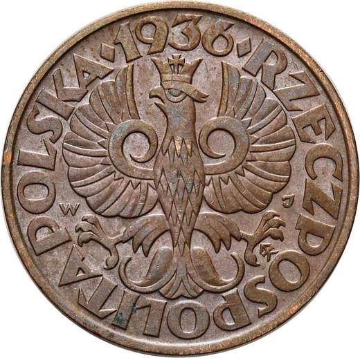 Аверс монеты - 5 грошей 1936 года WJ - цена  монеты - Польша, II Республика