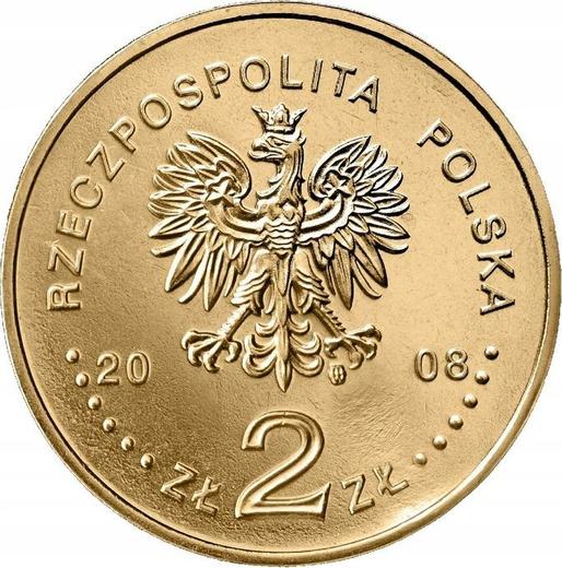 Аверс монеты - 2 злотых 2008 года MW KK "10 лет со дня смерти Збигнева Херберта" - цена  монеты - Польша, III Республика после деноминации
