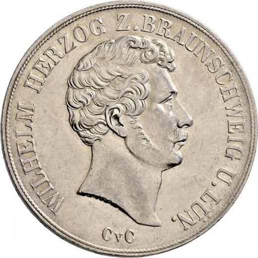 Anverso 2 táleros 1849 CvC - valor de la moneda de plata - Brunswick-Wolfenbüttel, Guillermo