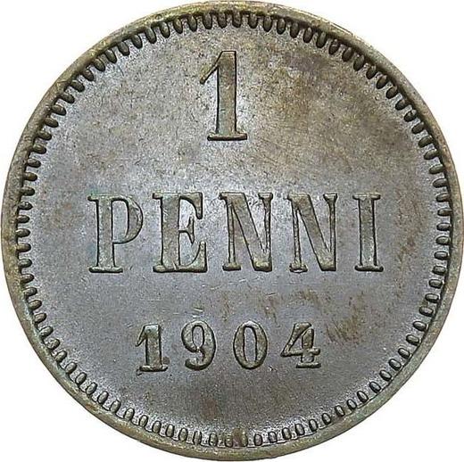 Реверс монеты - 1 пенни 1904 года - цена  монеты - Финляндия, Великое княжество