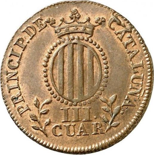 Reverso 3 cuartos 1836 "Cataluña" Inscripción "CATALUÑA / III CUAR" - valor de la moneda  - España, Isabel II