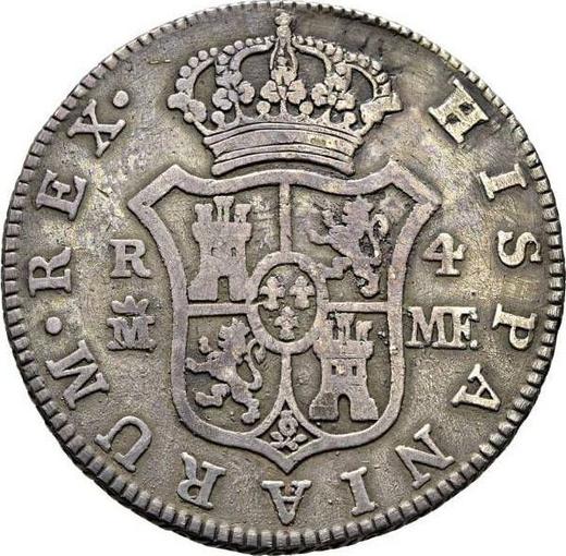 Реверс монеты - 4 реала 1788 года M MF - цена серебряной монеты - Испания, Карл IV