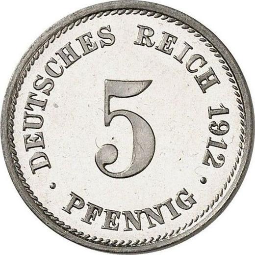Anverso 5 Pfennige 1912 G "Tipo 1890-1915" - valor de la moneda  - Alemania, Imperio alemán