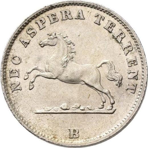 Аверс монеты - 1/24 талера 1854 года B - цена серебряной монеты - Ганновер, Георг V