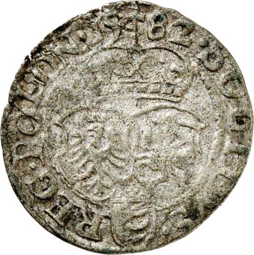 Reverso Szeląg 1582 "Tipo 1580-1586" Monograma grande - valor de la moneda de plata - Polonia, Esteban I Báthory