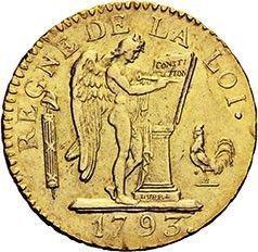 Awers monety - 24 liwrów AN II (1793) BB - Francja, I Republika