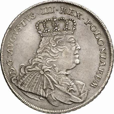 Аверс монеты - Талер 1754 года EDC "Коронный" - цена серебряной монеты - Польша, Август III