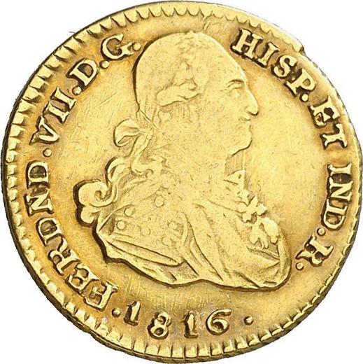 Аверс монеты - 1 эскудо 1816 года PN FR - цена золотой монеты - Колумбия, Фердинанд VII