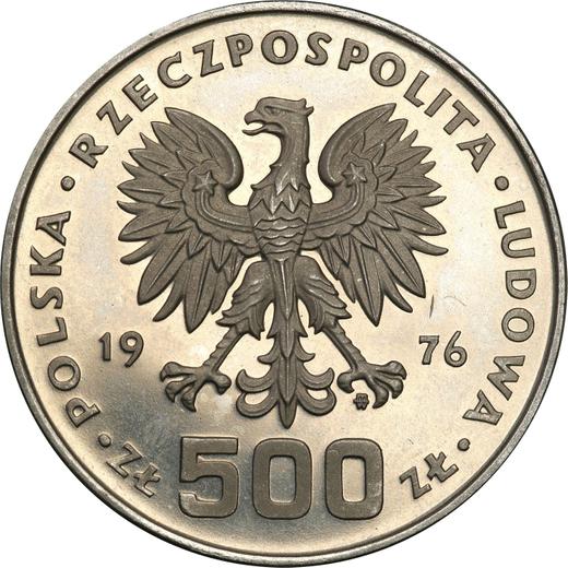 Аверс монеты - Пробные 500 злотых 1976 года MW "Казимир Пулавский" Никель - цена  монеты - Польша, Народная Республика