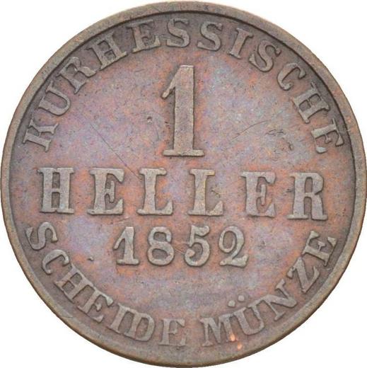 Rewers monety - 1 halerz 1852 - cena  monety - Hesja-Kassel, Fryderyk Wilhelm I