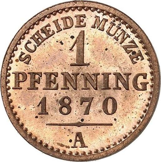 Реверс монеты - 1 пфенниг 1870 года A - цена  монеты - Пруссия, Вильгельм I