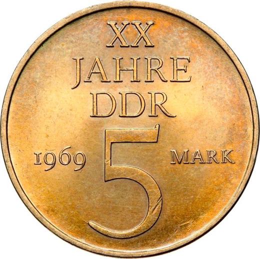 Obverse 5 Mark 1969 A "20 years of GDR" - Germany, GDR