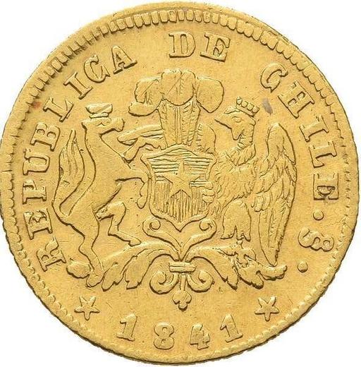Аверс монеты - 1 эскудо 1841 года So IJ - цена золотой монеты - Чили, Республика