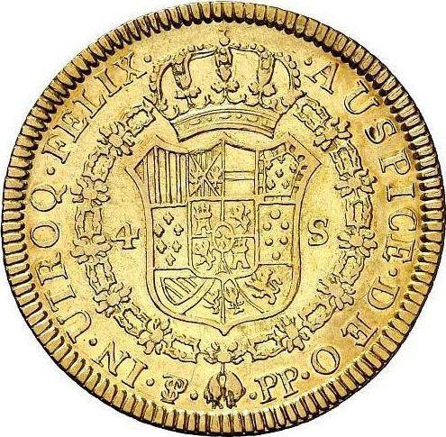 Reverse 4 Escudos 1798 PTS PP - Gold Coin Value - Bolivia, Charles IV
